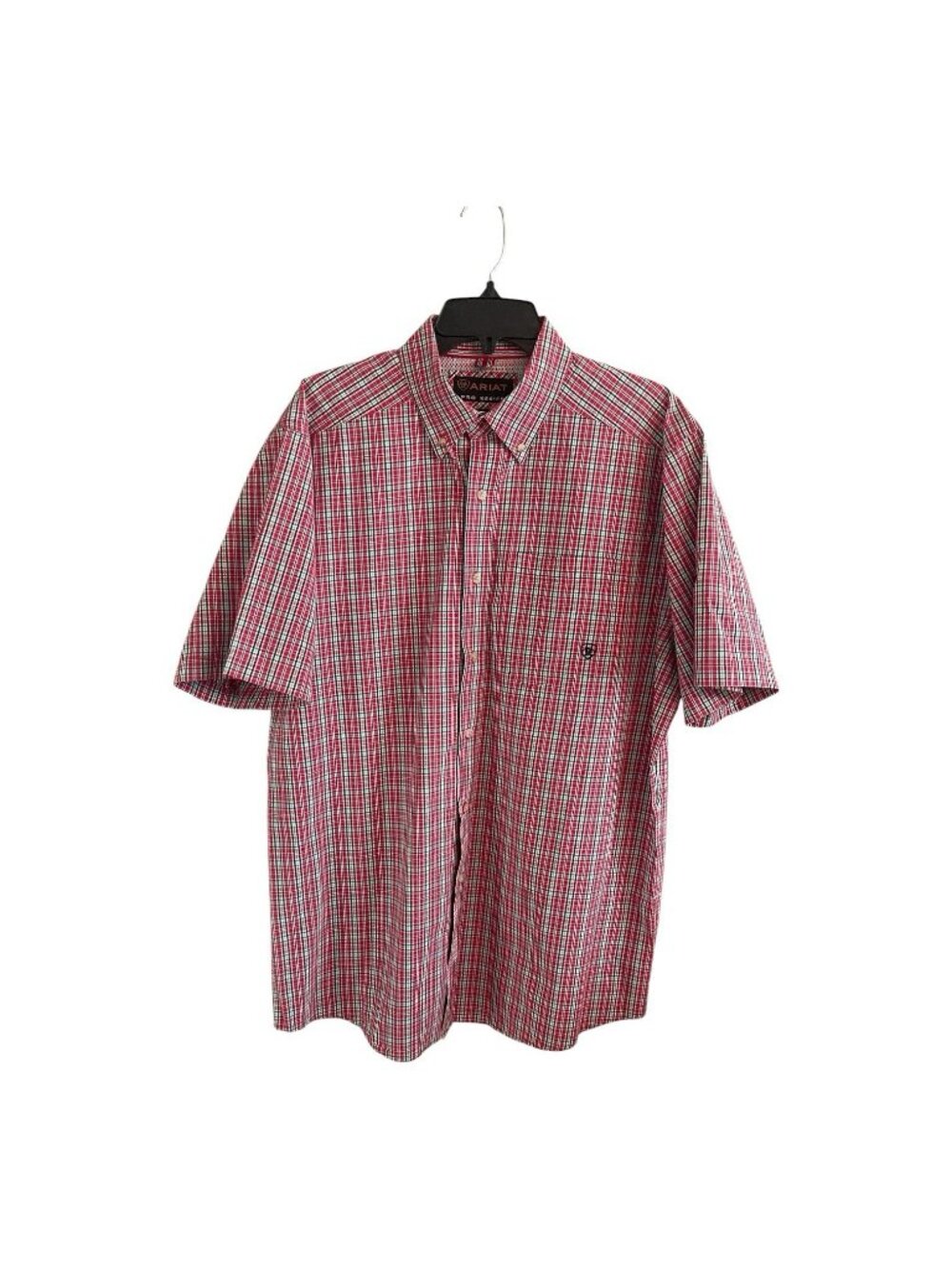 Ariat Pro Series Men's Shirt Red Plaid SZ Large Button Western Rodeo Boot Scoot
